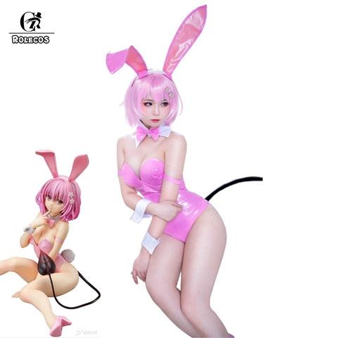 ROLECOS To Love Ru Momo Cosplay Costume Bunny Girl Sexy Jumpsuit Momo Belia Deviluke Women Pink Costume Cosplay Romper Halloween ► Photo 1/6