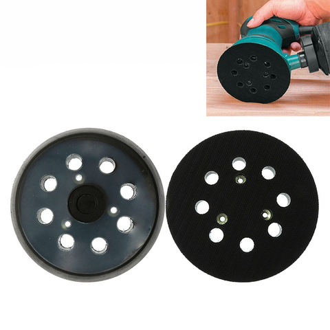 Hook Loop Backing Pad - 5 Inch 8 Holes 125mm Hook Loop Sanding Electric Makita Orbital Sander Disk Discs Porter Cable Backup ► Photo 1/6