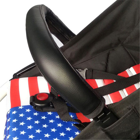 Ruiwjx Baby Stroller Armrests Cover PU Leather Waterproof Handle Bar Grip Protective Zipper Sleeve Baby Carriage Accessories ► Photo 1/6