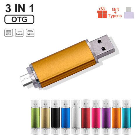 Custom Logo Colourful OTG USB Flash Drive Usb 2.0 Pen Drive for Android SmartPhone/PC 8GB 16GB 32GB 64GB 128MB Pendrive Gifts ► Photo 1/6