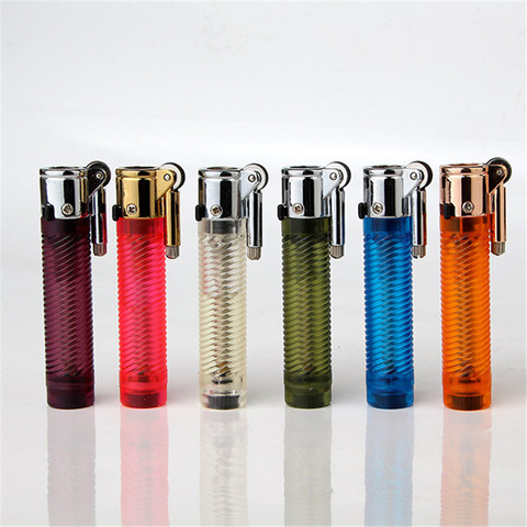 Ultra Thin Compact Jet Lighter Grinding Wheel Butane Lighter Inflated Gas Frosted Mini Lighter Metal NO GAS ► Photo 1/5