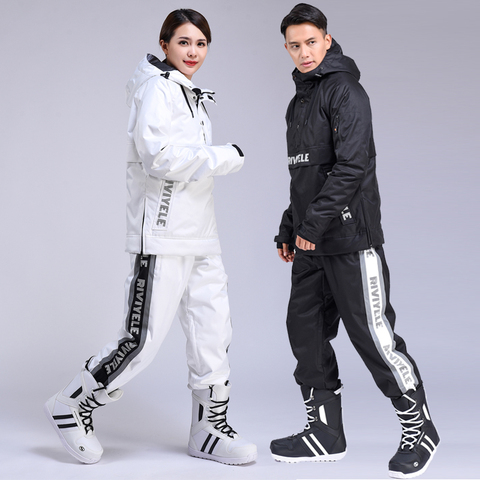 2022 New Men Women Couple Ski Suit Warm Winter Ski Hoodie Set Windproof Waterproof Jacket and Pants Skiing Snowboard Suit Unisex ► Photo 1/6
