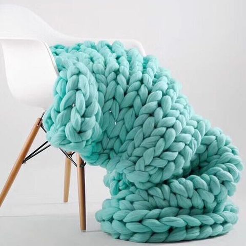New 127*152cm Fashion Hand Chunky Wool Knitted Blanket Thick Yarn Merino Wool Bulky Knitting Throw Blankets Chunky Knit Blanket ► Photo 1/6