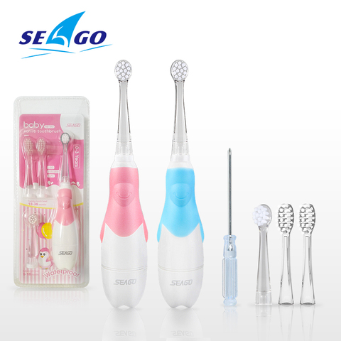 SEAGO Kids Electric Toothbrush sonic Suitable for 0-3 year Baby Safety BatteryTeeth brush Waterproof  White LED Light Gift SG513 ► Photo 1/6