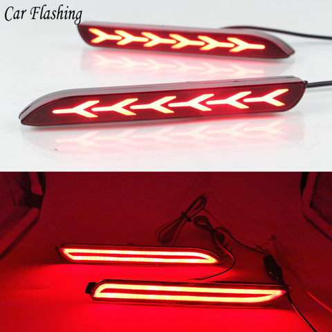 Car Flashing 2pcs For Toyota Camry Reiz Wish Sienna Innova Lexus ISF GX470 RX300 Rear lamp Bumper Reflector Tail Brake Lights ► Photo 1/6