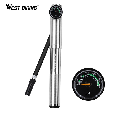 WEST BIKING Bike Pump 300Psi With Hose Gauge For Fork Rear Suspension Cycling Tire Inflator Presta Schrader Valve Bicycle Pump ► Photo 1/6