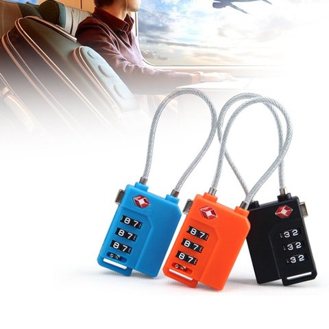 3 Digit Password Lock Steel Wire Security Lock Suitcase Luggage Coded Lock Cupboard Cabinet Locker Padlock ► Photo 1/6