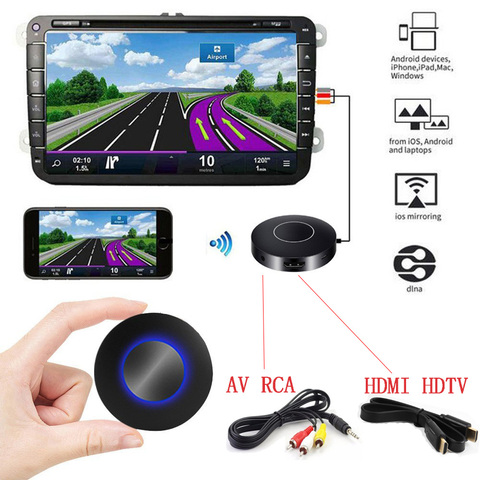 for Car Airplay Miracast Mirascreen Wifi Wireless Display Dongle Analog AV RCA HDMI Streamer Mirror Same Screen Stream Cast ► Photo 1/6