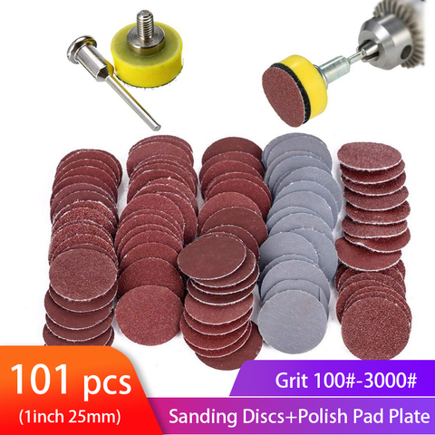 100pcs 1 Inch/25mm Sanding Discs Pad Sander Disk Kit with 1/8” Shank Abrasive Polish Pad Plate for Dremel Rotary Tool ► Photo 1/6