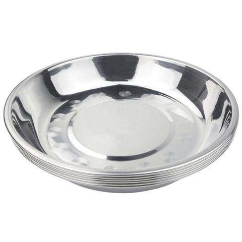 Top Quality Camping 18cm~28cm Dia Stainless Steel Tableware Food Plate Container Dinner G7A5 ► Photo 1/6