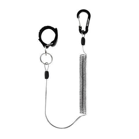 Booms Fishing T01 Coiled Lanyards Carabiner Clip with Rod Straps for Fishing Rod and Landing Net ► Photo 1/5