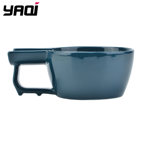 Yaqi High Quality Dark Blue Color Ceramic Shaving Bowl For Men Shaving Brush Without Logo ► Photo 1/6