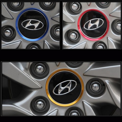 4pcs Car Styling Ring Wheel Hub Decoration Circle For Hyundai Tucson Solaris I30 Creta Ix35 I40 IX20 car stickers Accessories ► Photo 1/6