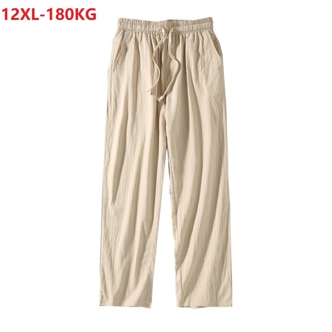 summer plus size pants men 8XL 9XL 10XL 12XL linen oversize Japan style vintage home loose straight pants wide leg pants 60 blue ► Photo 1/6