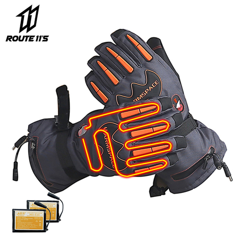 Motorcycle Gloves Waterproof Heated Winter Battery Powered Moto Gloves Motorbike Racing Riding Keep Warm Electric Heating Glove ► Photo 1/6