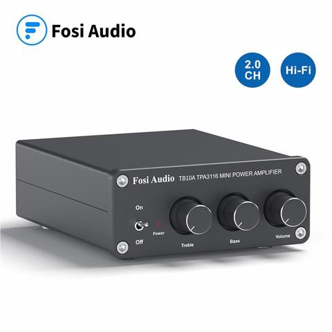Fosi Audio TB10A TPA3116D2 Stereo Amplifier Receiver 2 Channel Mini HiFi Power Amplifier Audio For Home Speakers Bass Treble ► Photo 1/6