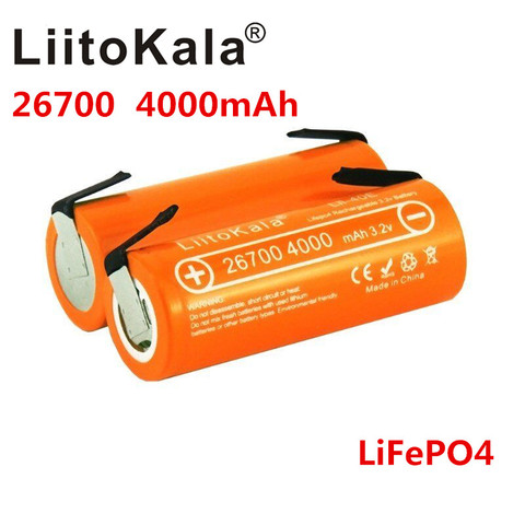 NEW LiitoKala Lii-40E 3.2V 26700 rechargeable LiFePO4 battery pack 4000mah lithium cell for 24V e-bike powe +DIY Nickel sheets ► Photo 1/6