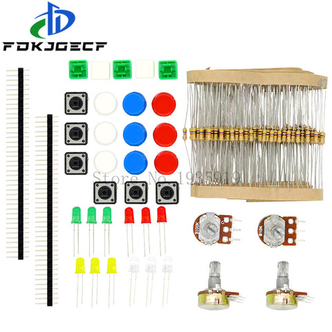 Starter Kit with Switch, Color Led, Resistors,Rotary Potentiometer for Arduino UNO R3 Mega2560 Mega328 Nano ► Photo 1/1
