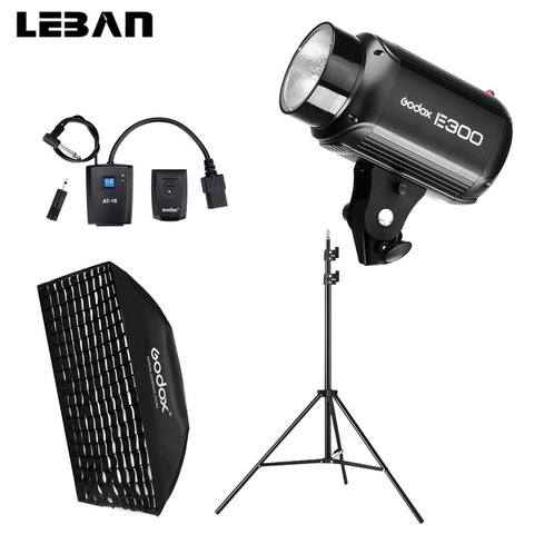 Godox E300 300Ws Photography Studio Flash Strobe Light + 50 x 70cm Softbox + 180cm Light Stand + AT-16 Trigger Flash Kit ► Photo 1/1