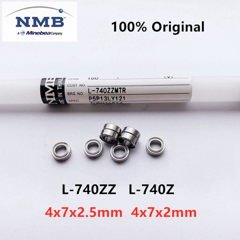 50pcs original NMB high speed bearing L-740ZZ L-740Z 4*7*2.5 4*7*2 mm MR74ZZ MR74Z 674Z precision miniature ball bearings ► Photo 1/6