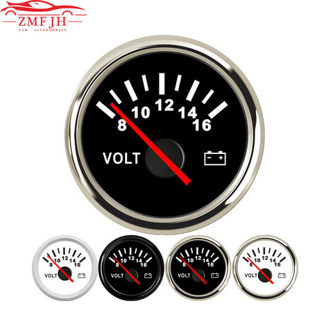 Universal 52mm volt meter Marine Auto Voltmeter 8-16V Waterproof Gauge For Motorcycle Car Boat Automobile With Red Backlight 12V ► Photo 1/6