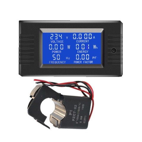 AC 6in1 220V 80V~260V 100A Single Phase Digital Ampermeter Power Energy Voltmeter Ammeter Volt Watt Kwh Factor Meter Split CT ► Photo 1/3