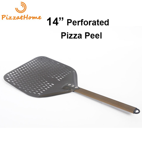 PizzAtHome 14/12 Inch Perforated Pizza Peel Rectangular Pizza Shovel Aluminum Hard Coating Pizza Peel Paddle Short Pizza Tool ► Photo 1/6