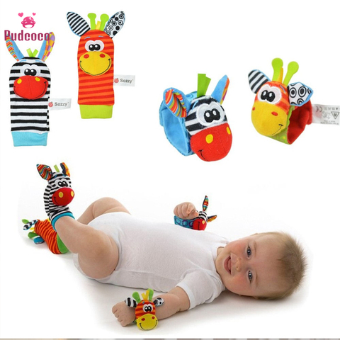 Pudcoco Baby Socks Infant Newborn Soft Rattles Handbells Hand Foot Finders Developmental Toy Baby Infant hand bells sock Bebe ► Photo 1/6