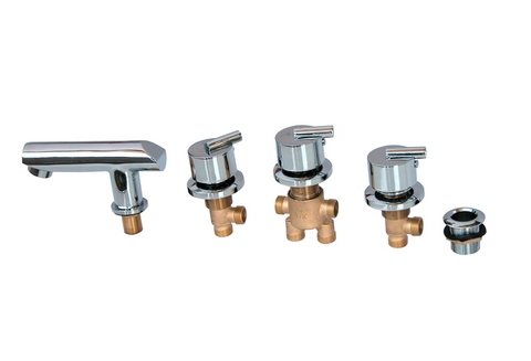 MTTUZK Cold and Hot Water Solid Brass  Mixing Valve Tap Bathtub  Faucet Mixer For Bathroom Jacuzzi Faucet 5PCS Set ► Photo 1/6