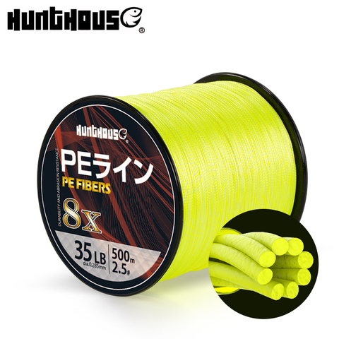 Hunthouse 4 Braided 8 braided Fishing Line 300m 500m 1000m 4 Strands 8 Strands PE braid line 16 25 35 50LB powerful fishing line ► Photo 1/5