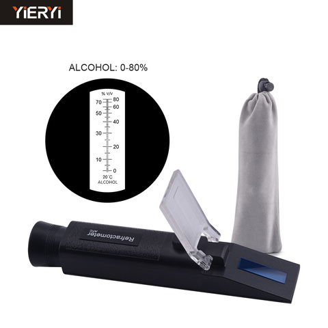 New Handheld 0-80% Alcohol Refractometer Liquor Concentration Distilled Liquor Tester Meter Densimeter Alcohol With ATC ► Photo 1/6