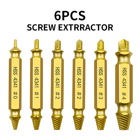 6pcs Damaged Screw Extractor Speed Out Drill Bits Tool Set Broken Bolt Remover Repair Tool ► Photo 1/6