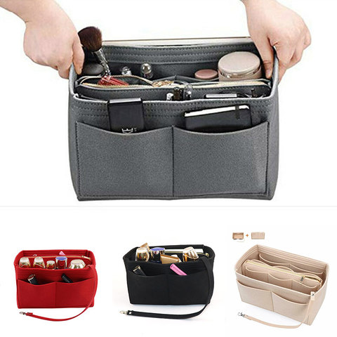 Brand Make up Organizer Felt Insert Bag For Handbag Travel Inner Purse Portable Cosmetic Bags Fit Various Brand Bags d88 ► Photo 1/6