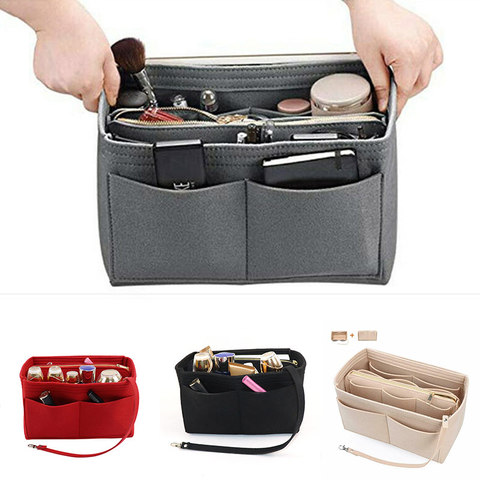 Felt Cloth Insert Bag Organizer Make Up Handbag Travel Inner Bag