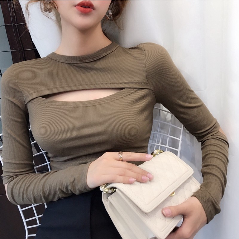 Price History Review On Basic T Shirt Spring Women Cotton T Shirts Ribbed Knit Tee Women Long Sleeve T Shirt O Neck Women S Top Aliexpress Seller Mumuzi 3 Store Alitools Io