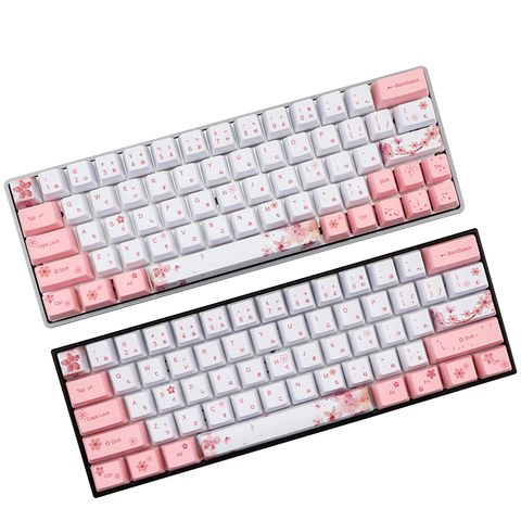 Dye Subbed Japan character PBT Keycap 73 key oem Profile Sakura   Keycap For dz60 RK61/ALT61/Annie GK61 GK64 dz60 DIY keyboard ► Photo 1/6