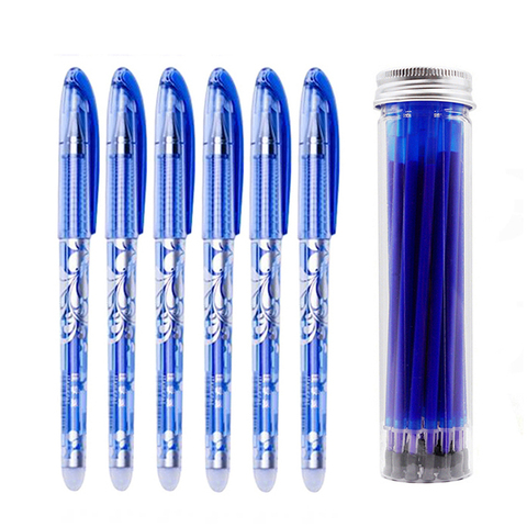 27Pcs/Set Erasable Gel Pen Blue ink 0.5mm Washable Handle Kawaii Pens Refill Rods for School pen Writing Tools Cute Stationery ► Photo 1/6