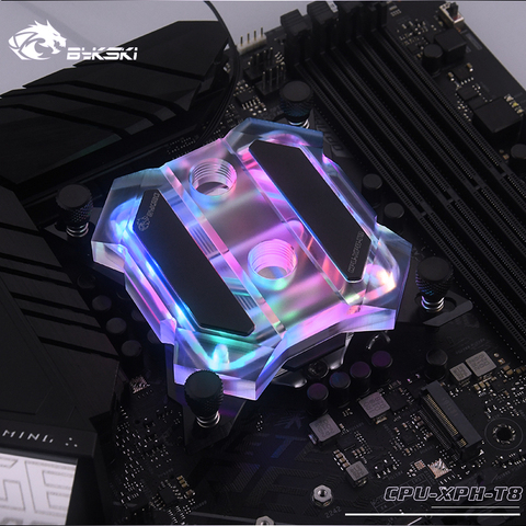 Bykski CPU-XPH-T8 CPU Water Cooling Block For Intel Lga115x/2011/2066 RGB/RBW Lighting Mechanical butter System Microwaterway I7 ► Photo 1/5