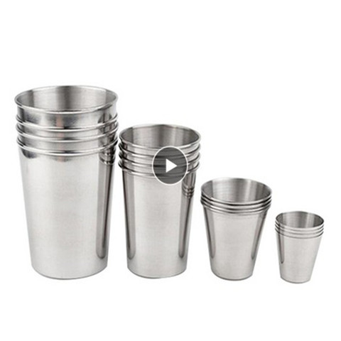 1 Pc Cups Coffee Cup Milk Mugs Whiskey Wine Beer Camping Cup Stainless Steel Travel Outdoor Practical Mug Beer Metal Hot Sale ► Photo 1/6