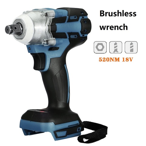 18V Brushless Cordless Electric Impact Wrench Rechargeable 1/2 Socket Wrench 1/4