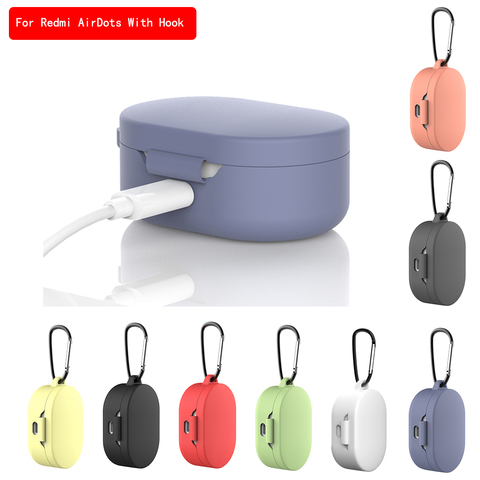 2022 New Silicone Case with Buckle for Xiaomi Redmi Mi AirDots Air Dots Case Cover Wireless Bluetooth Cases Soft TPU Shell ► Photo 1/6