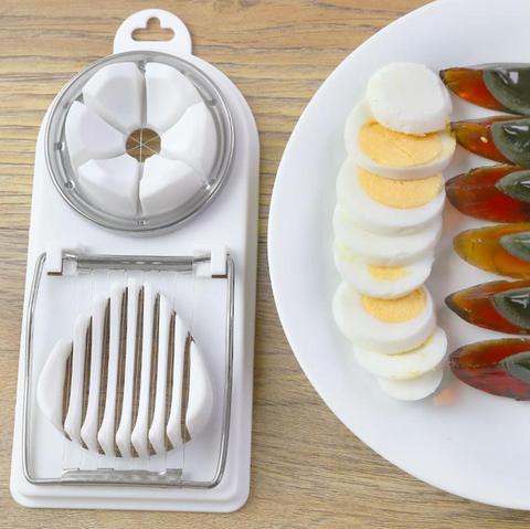 Kitchen Egg Cutter, Egg Slicer 2 In 1 Stainless Steel Egg Cutter