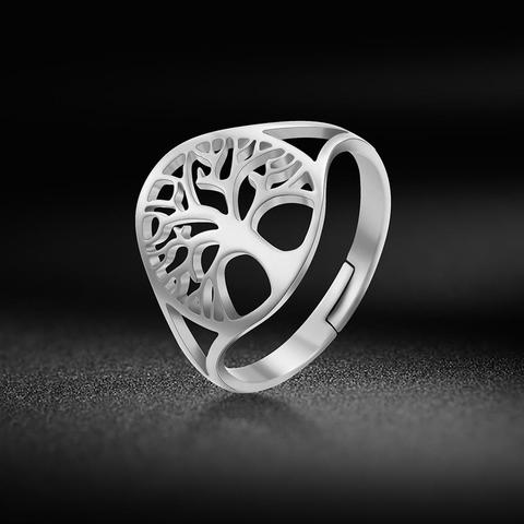 Skyrim Tree of Life Adjustable Ring Viking Stainless Steel Gold Color Finger Rings Jewelry Anniversary Gifts for Women Girl 2022 ► Photo 1/6