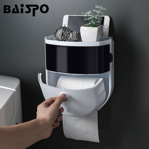 Wall Mounted Toilet Paper Holder Bathroom Tissue Paper Storage Box  Waterproof