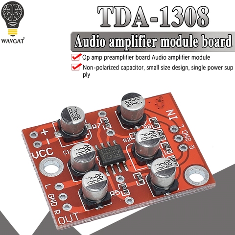 Mini headphone amplifier TDA1308 audio amplifier module low voltage front stage amplifier board ► Photo 1/6