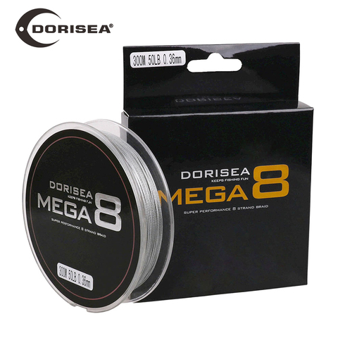 DORISEA  MEGA 8 Strands Top Quality Extreme Braided 100M 300M 6LB-100LB PE Multifilament Fishing Line Wire Pesca ► Photo 1/6