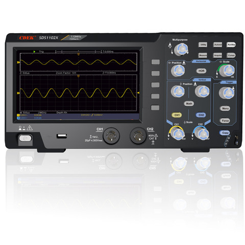 Osciloscope 2-Channel Digital Oscilloscope 110MHZ Bandwidth 1GS/s High Accuracy Oscillograph  SDS1102 ► Photo 1/6