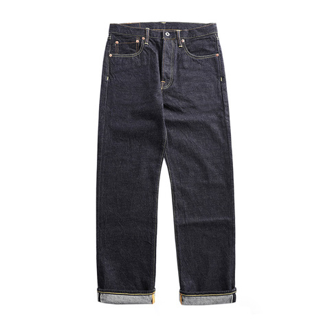 47501-0002 size 28-42 vintage 14 oz raw indigo selvage stylish trousers mens casual raw denim jean pants ► Photo 1/1