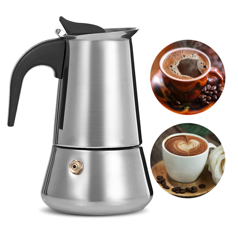 Stainless Steel Moka Coffee Pot Stovetop Espresso Maker Moka Latte Filter Percolator Tools Cafetiere Mocha Coffee Maker Pot ► Photo 1/6