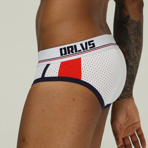 ORLVS Brand sexy gay briefs men jockstrap male underwear cueca tanga slip homme kincker for men quick dry gay bikini briefs mesh ► Photo 1/6